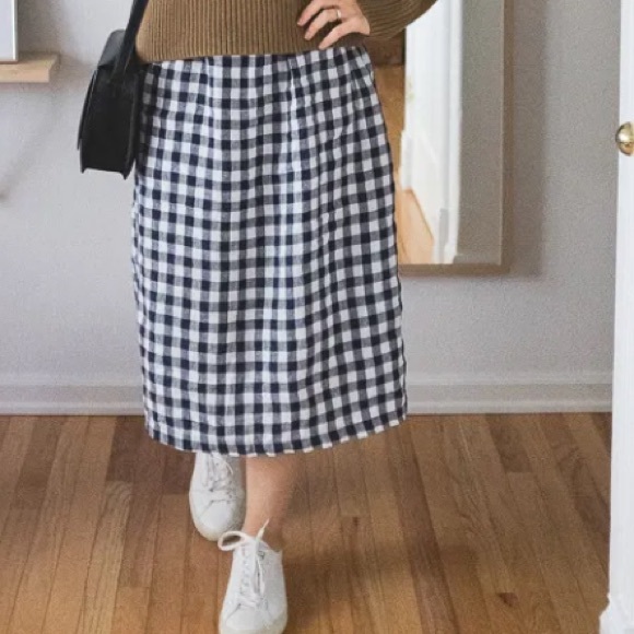 Madewell Dresses & Skirts - Madewell Gingham Linen Skirt with pockets